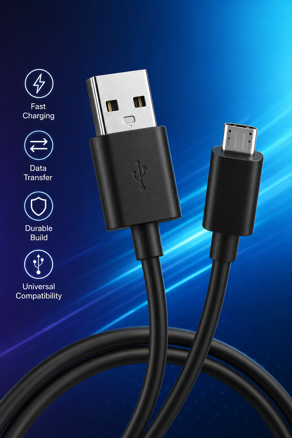 USB-A to Micro-USB Fast Charging & Data Cable