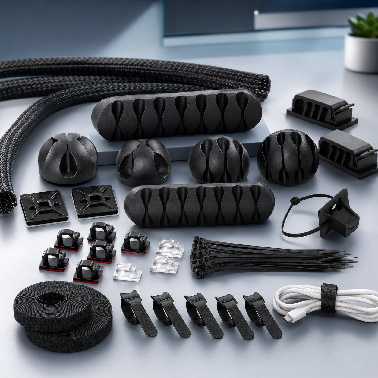 Complete Cable Management Kit — 157-Piece All-in-One Organizer Set