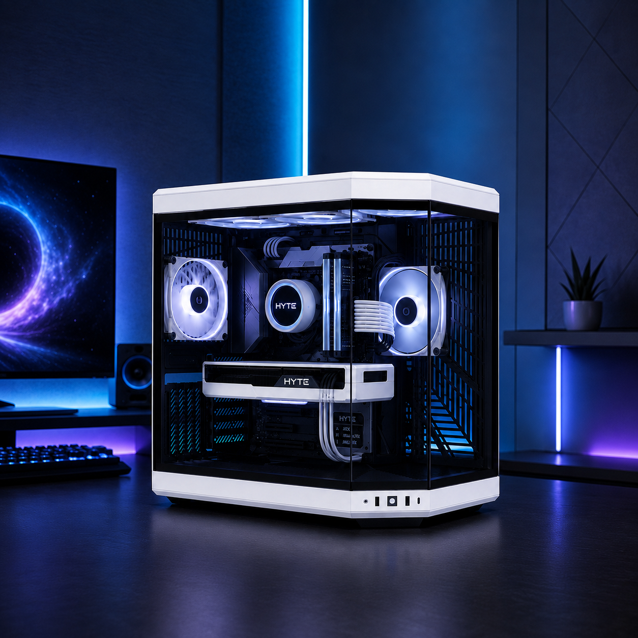 Hyte Y70 Modern Aesthetic Gaming PC Case — Panoramic Glass