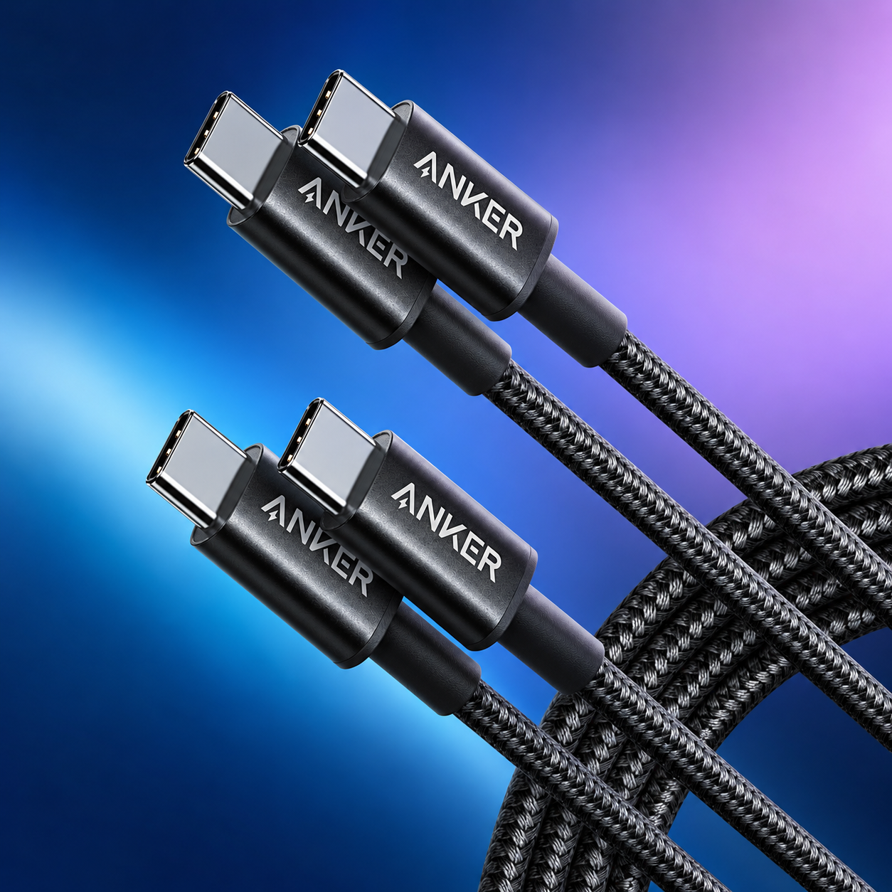 Anker USB-C to USB-C Fast Charging Braided Cable (2-Pack)