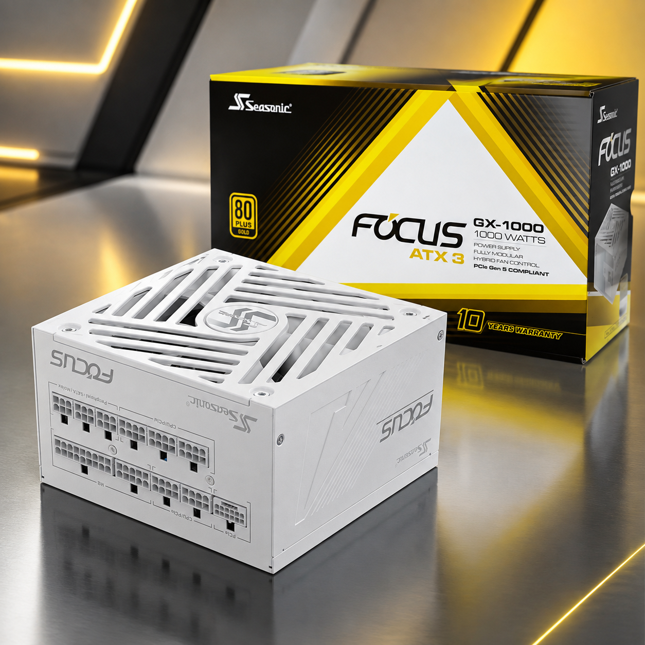 Seasonic FOCUS GX-1000 1000W 80 PLUS Gold ATX 3.0 Power Supply — White