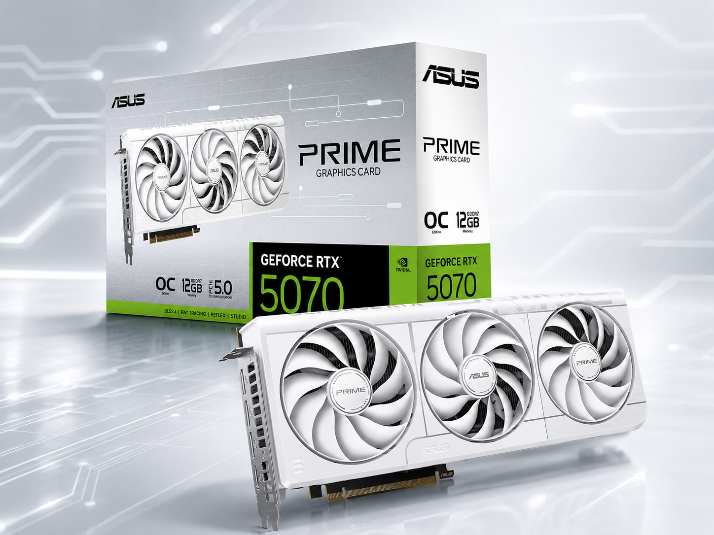 ASUS Prime GeForce RTX 5070 OC Edition 12GB GDDR7 — White