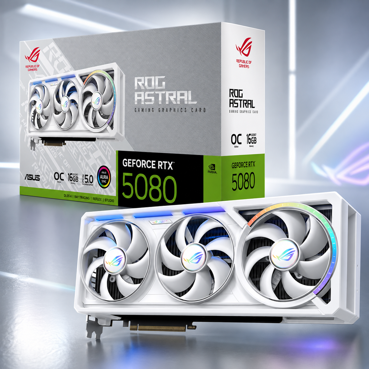 ASUS ROG Astral GeForce RTX 5080 OC Edition 16GB GDDR7 — White