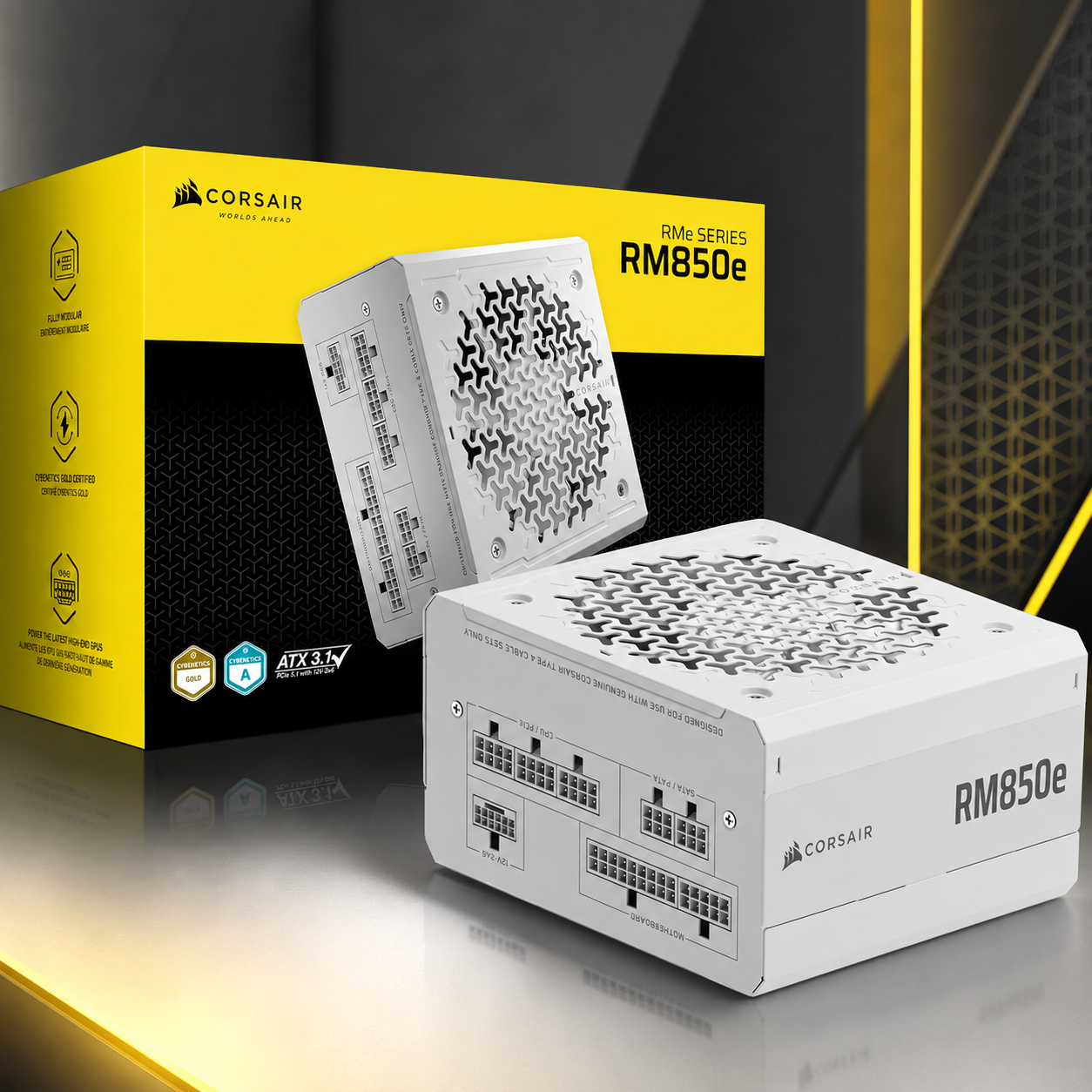 Corsair RMe Series RM850e 850W 80 PLUS Gold Fully Modular ATX Power Supply — White