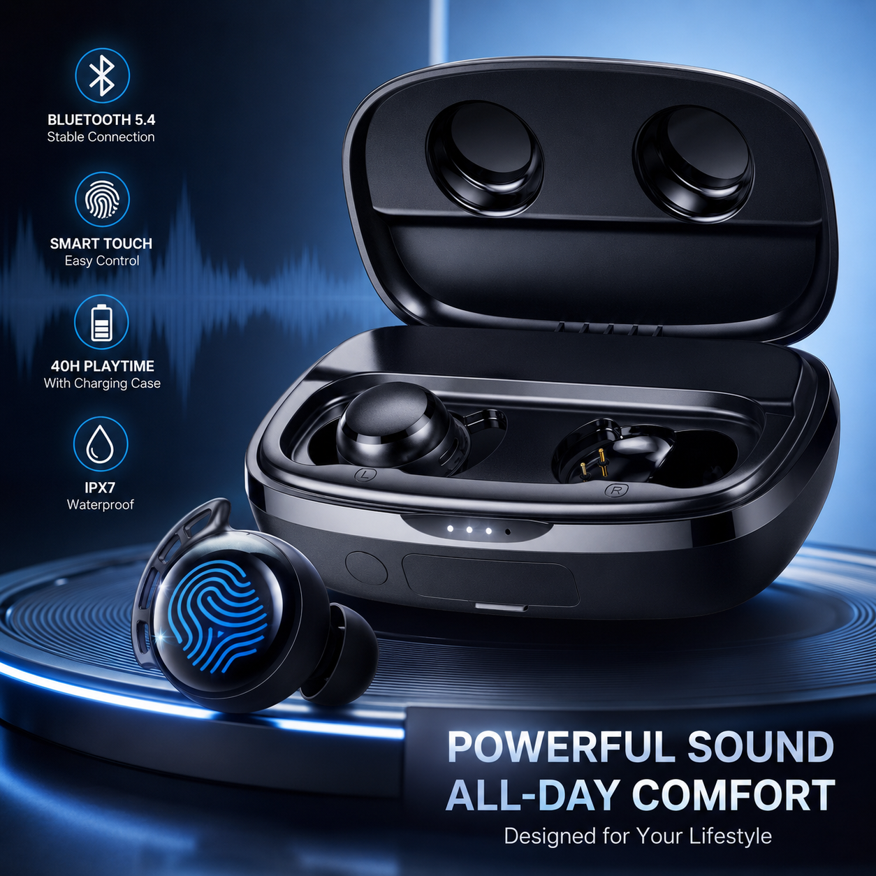Tribit FlyBuds 3 Wireless Earbuds in Black