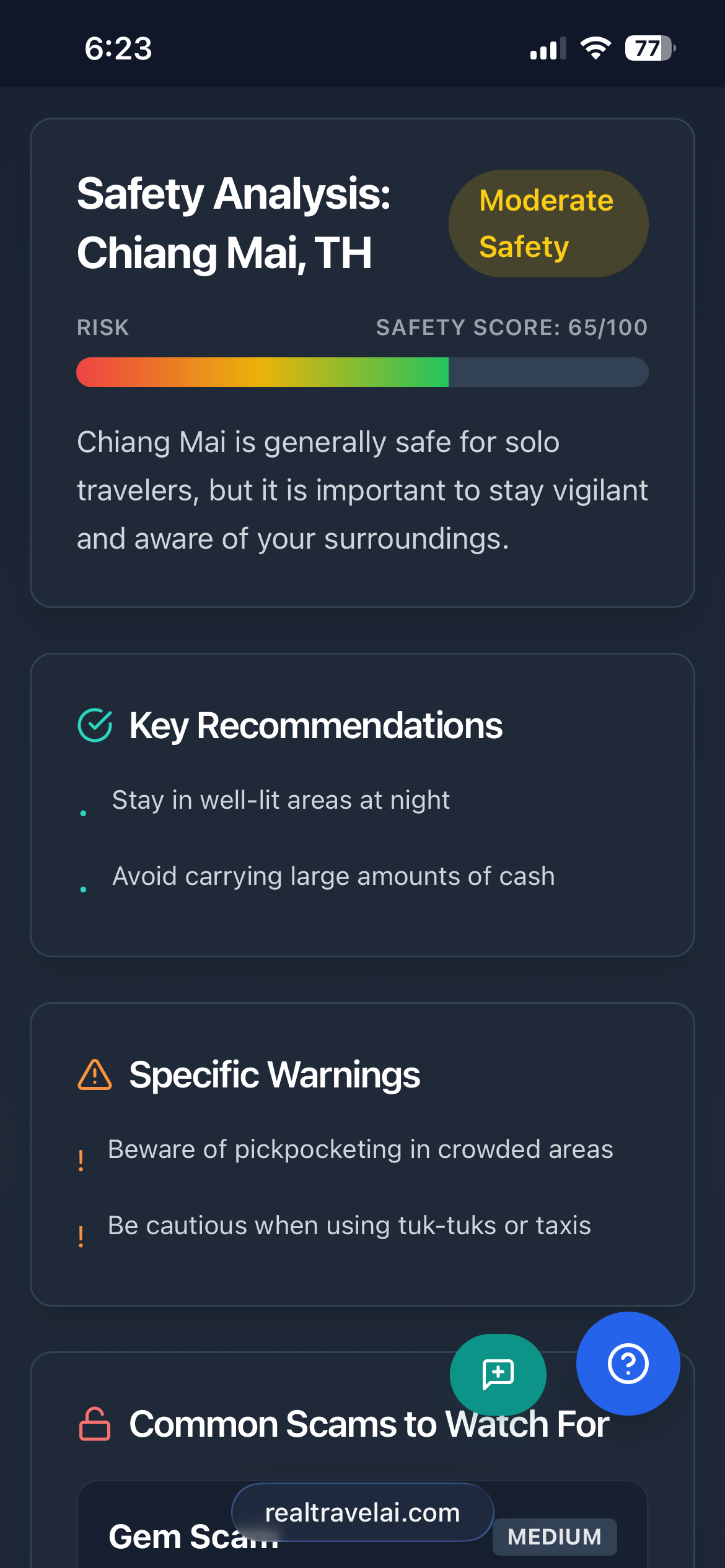 Safety Checker Interface