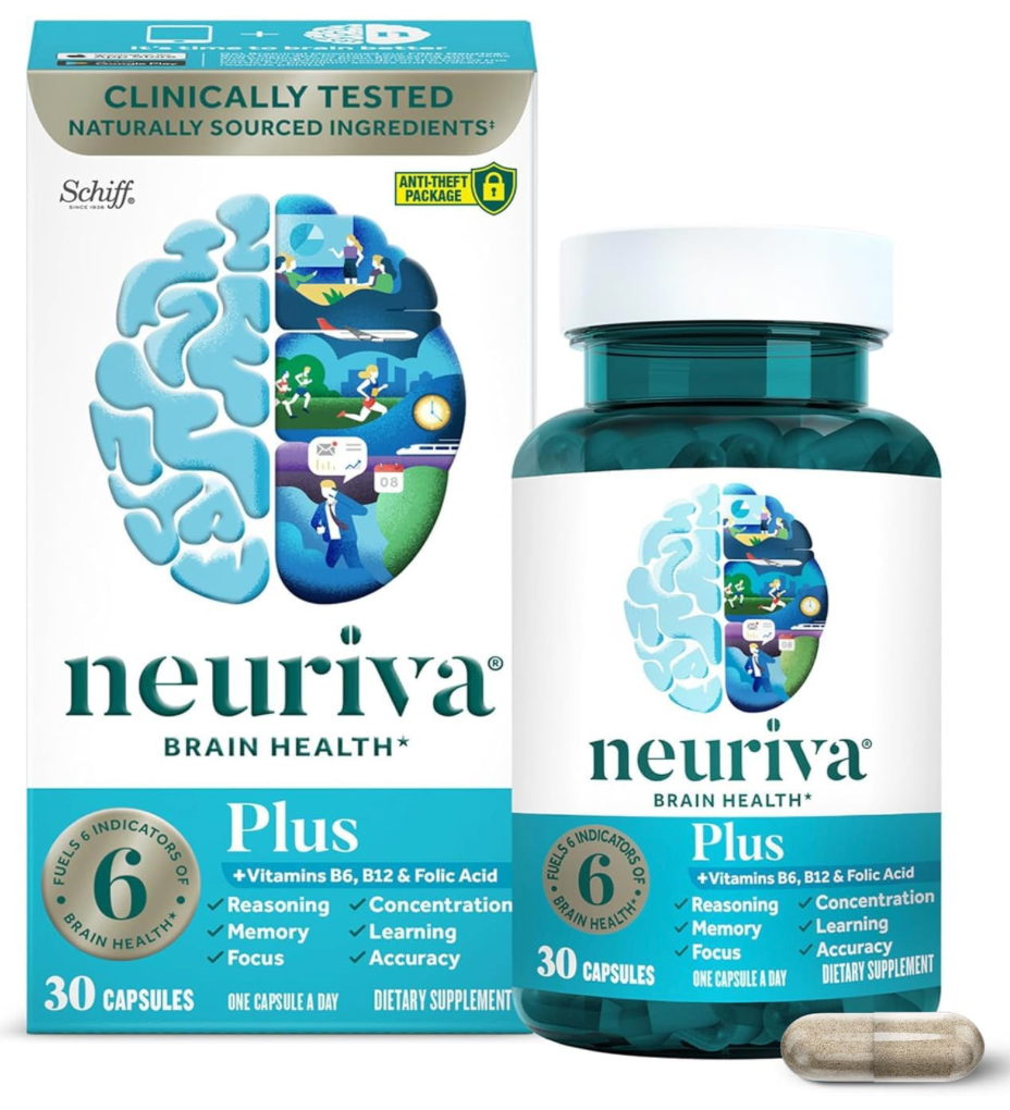 NEURIVA Plus Brain Supplements for Memory and Focus