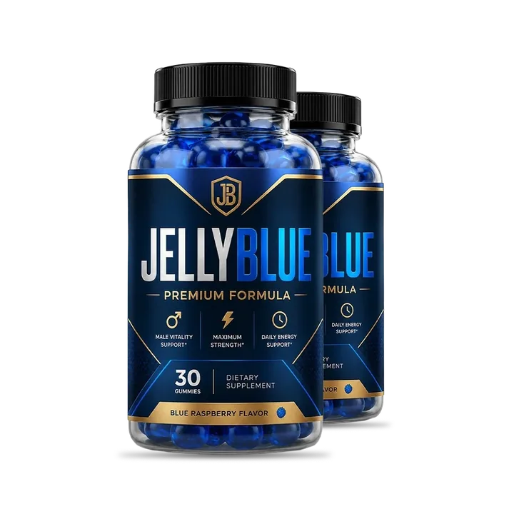 Two bottles of JellyBlue Gummies