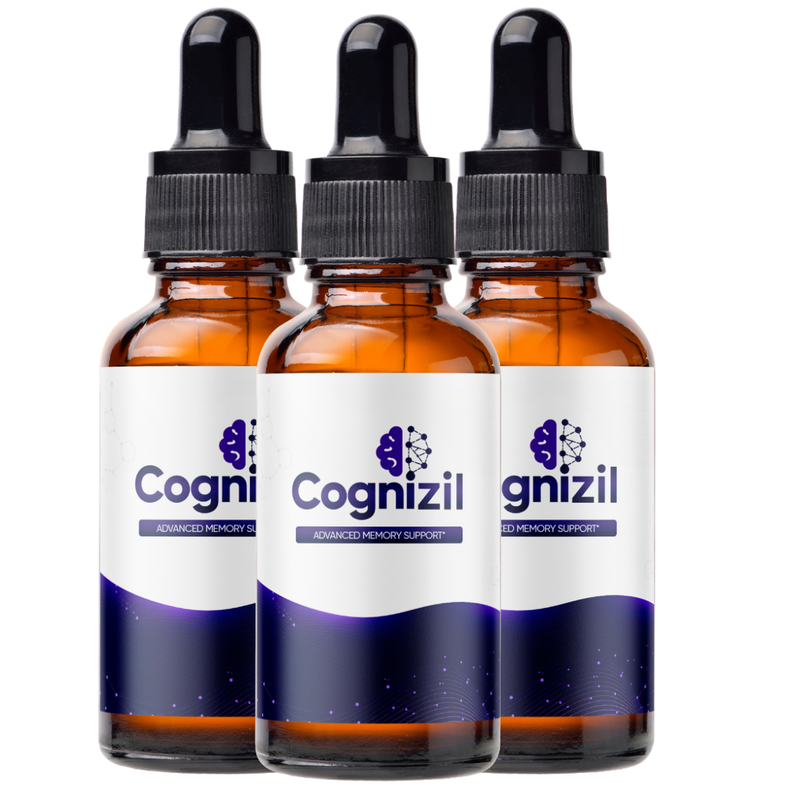 Three bottles of Cognizil Drops