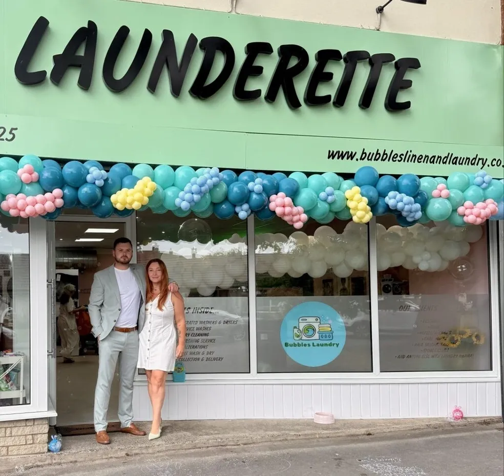 Professional laundry facility with modern equipment