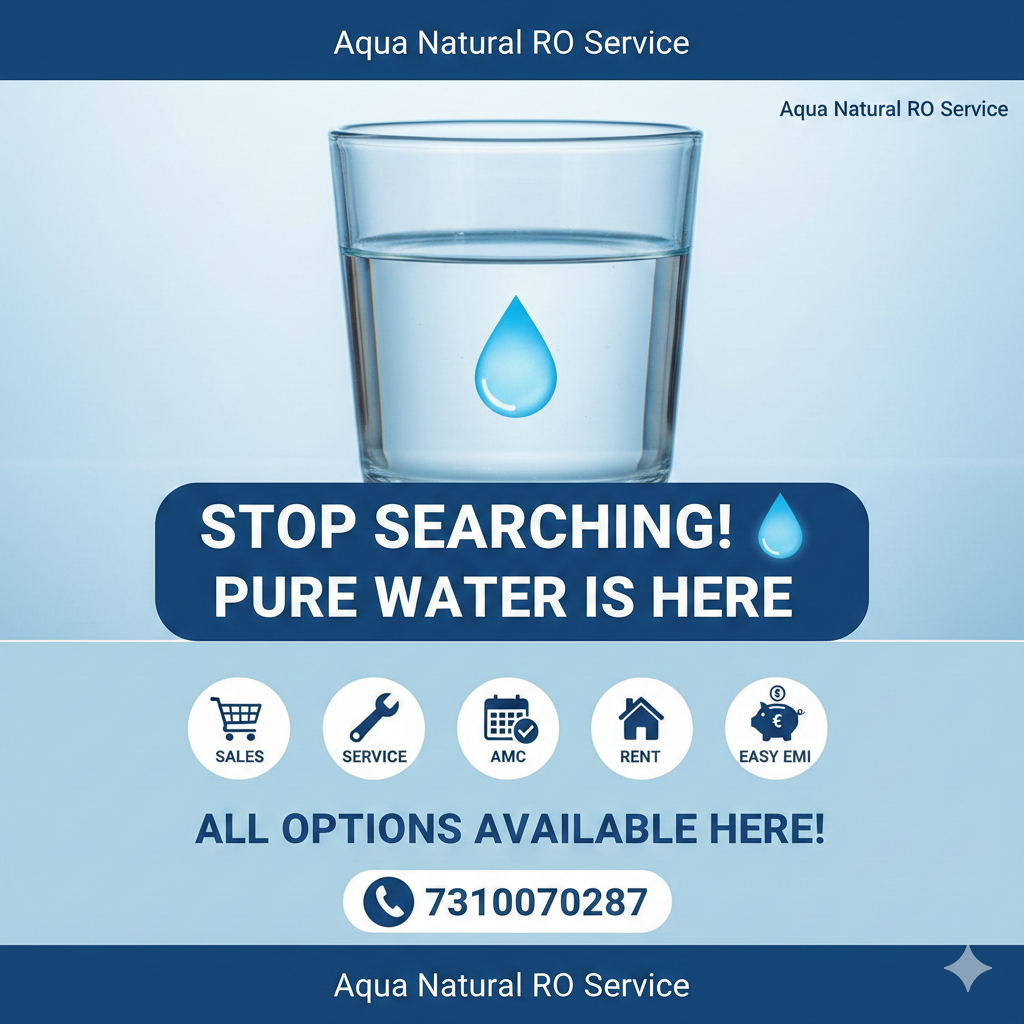 Aqua Natural RO Service promotional poster with phone number 7310070287