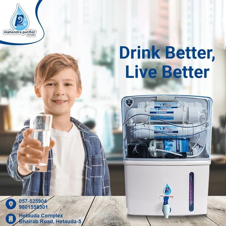 Supplied purifier promotional artwork with the message Drink Better, Live Better