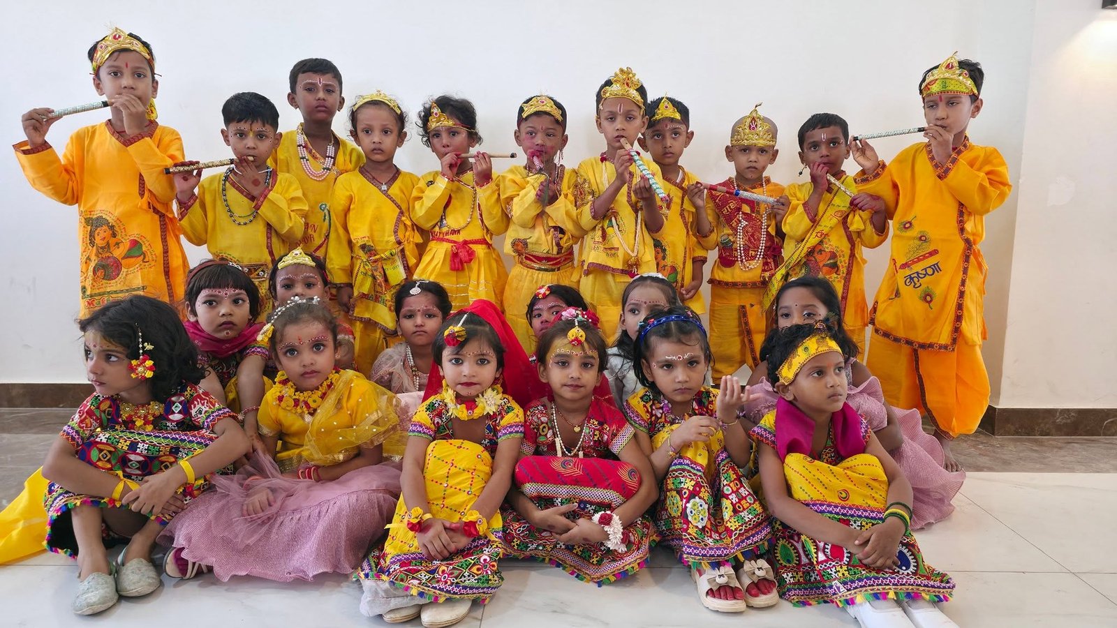 Himali students performing a traditional Mithila folk dance