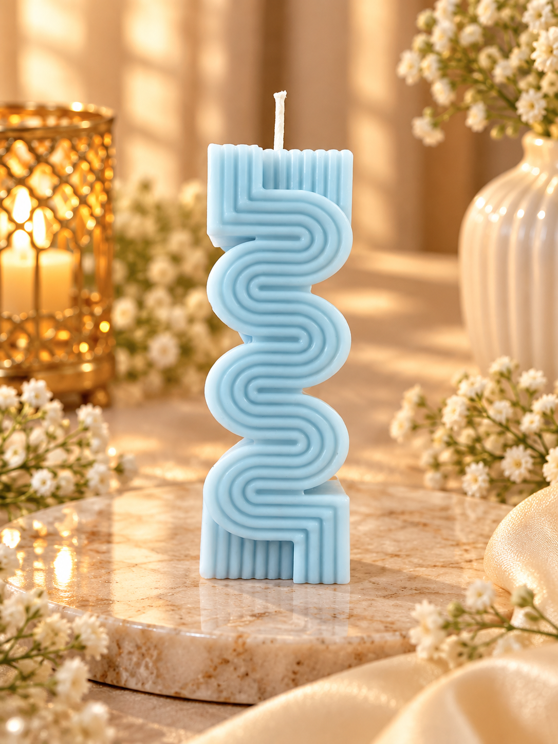Wave Column Pillar Candle