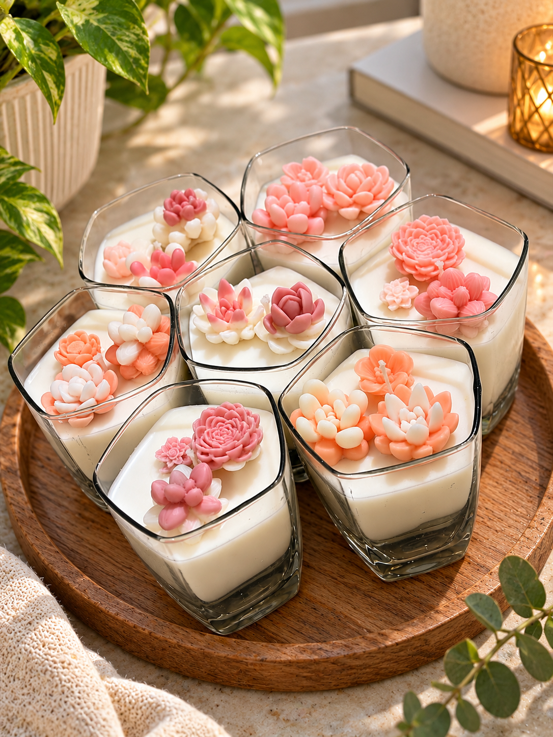Mini Flower Glass Candle