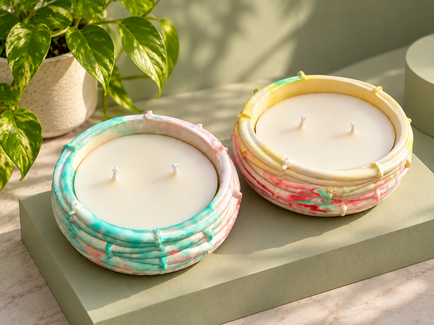 Marbled Bowl Candle
