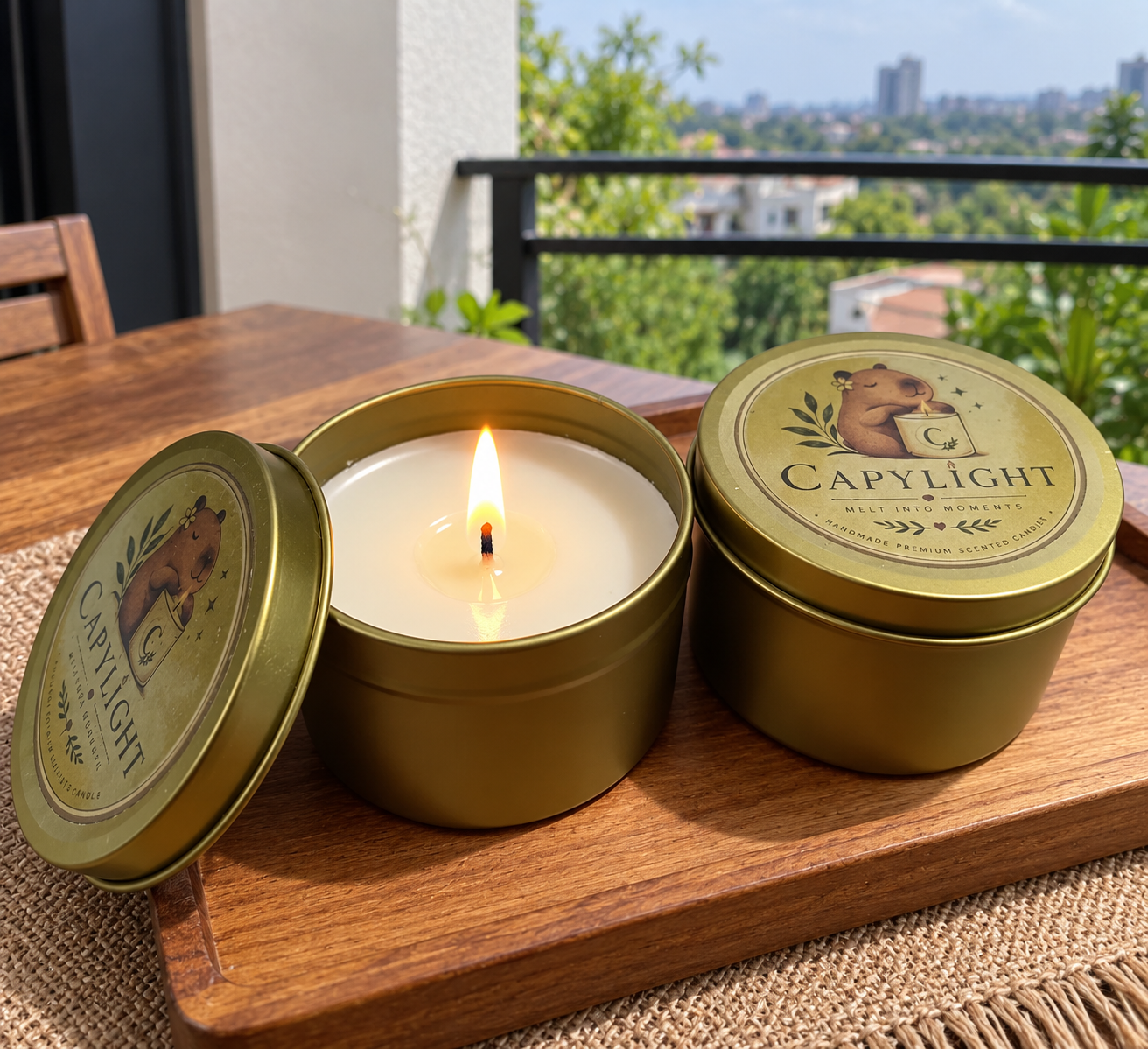 4 pcs Olive Tealight