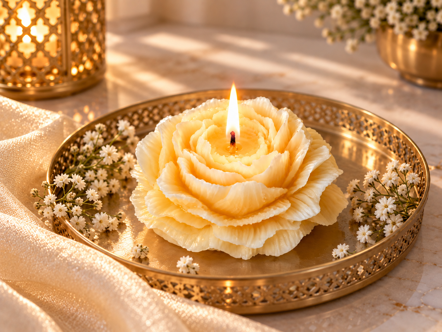 Multi-colour Rose Candle