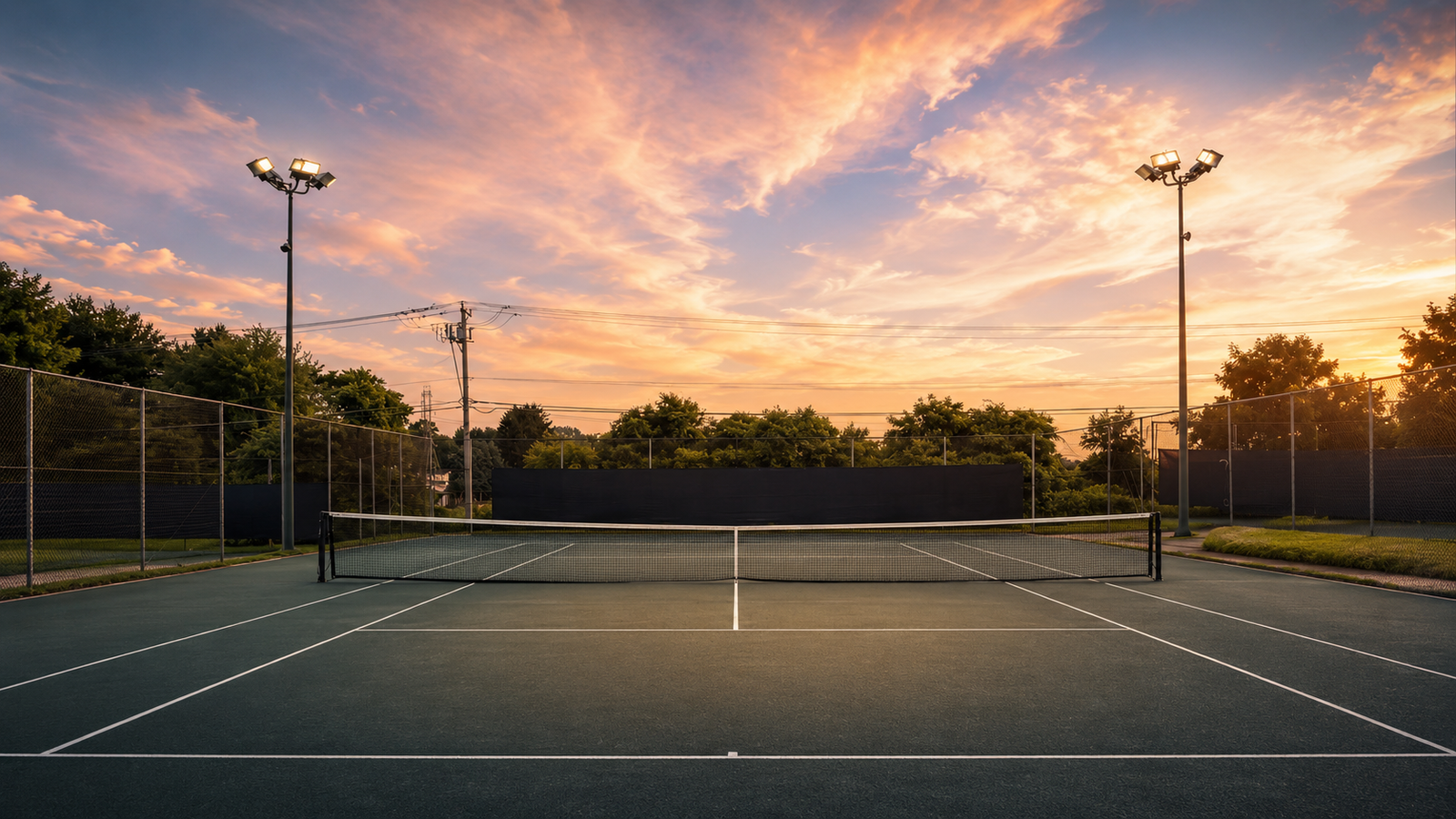 Indoor tennis court at Northwood Racquet Club