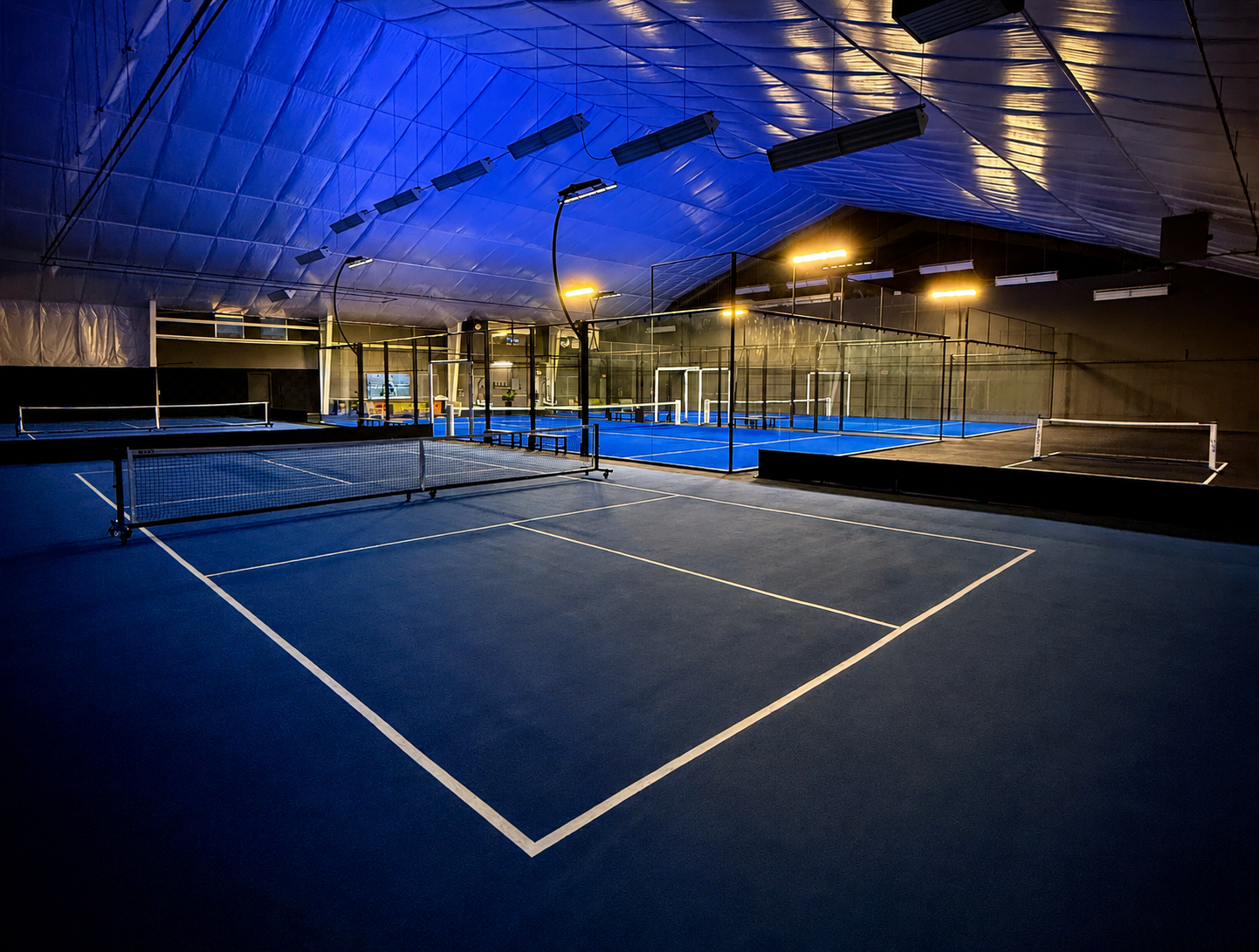 Indoor pickleball courts at Northwood Racquet Club