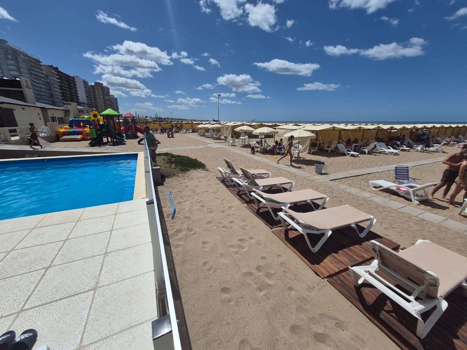 Carpas frente al mar