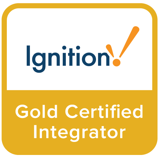 Gold Certified Ignition Integrator badge with Ignition logo and gold background