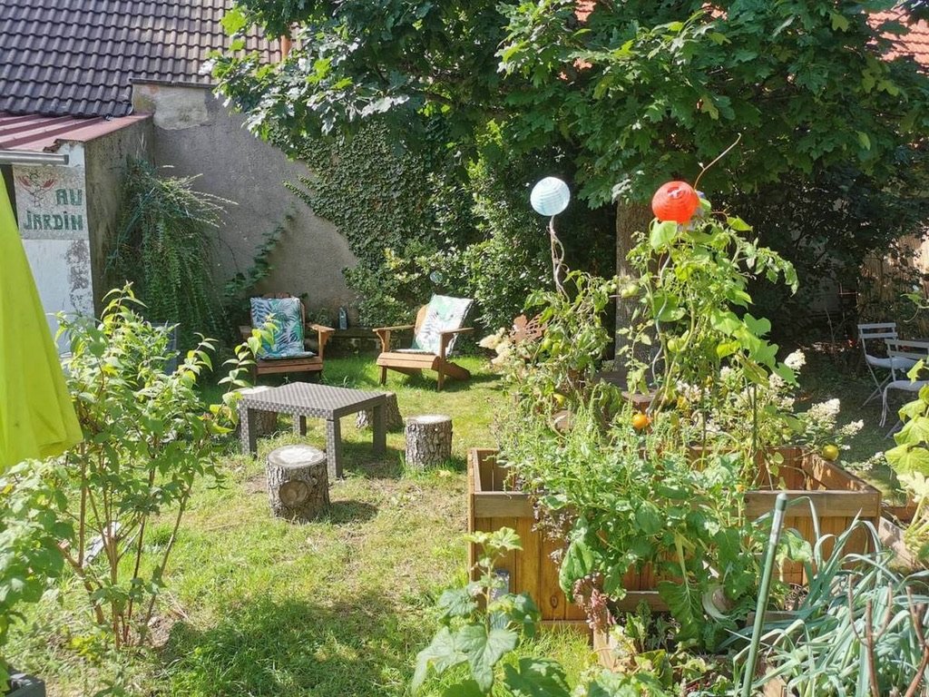 Jardin d'Esculape à Orléans, espace extérieur végétalisé