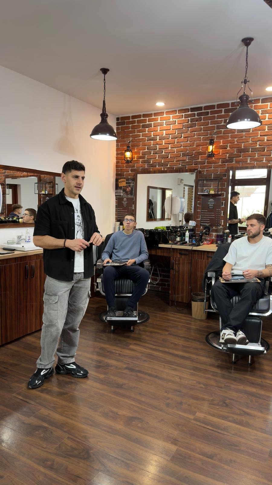 Barber instructor teaching
