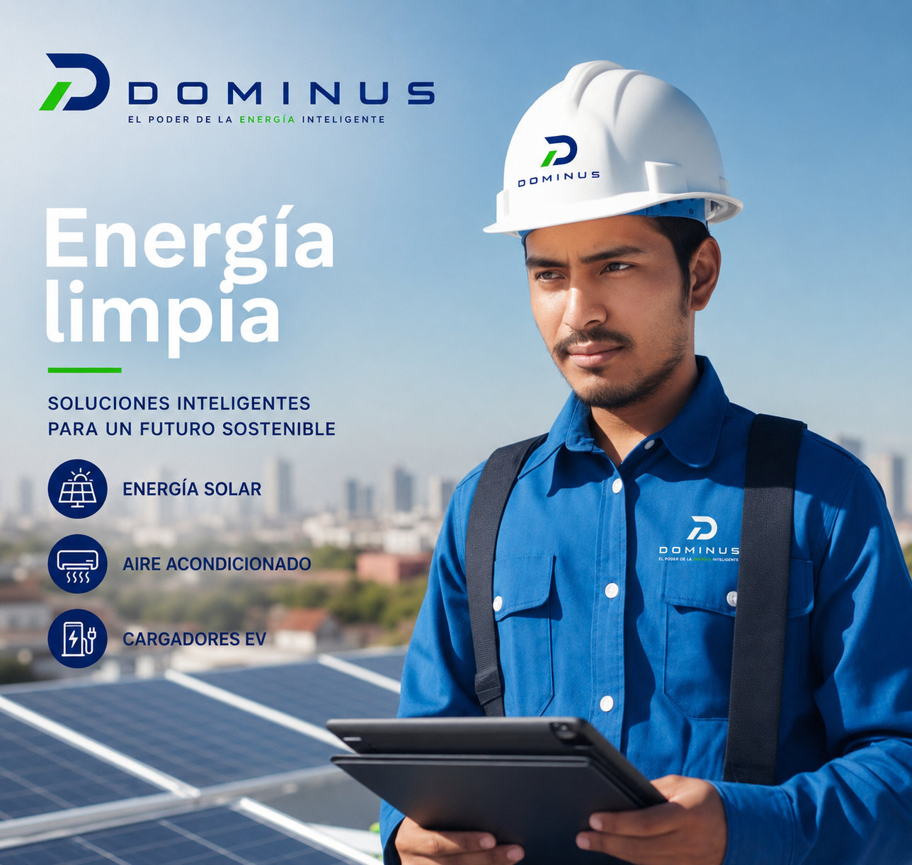Ingenieros de DOMINUS instalando paneles solares en Guadalajara
