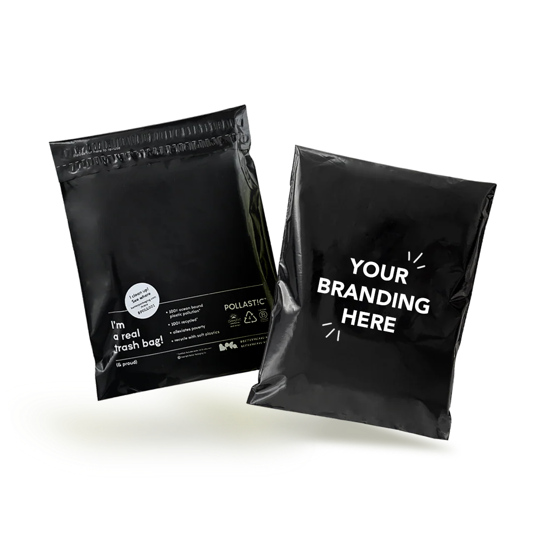 Two black mailer bags