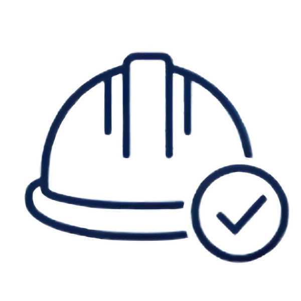 Hard hat and checkmark icon for evaluating remodeling workmanship quality