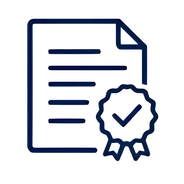 Certified document icon for reviewing remodeling contractor credentials