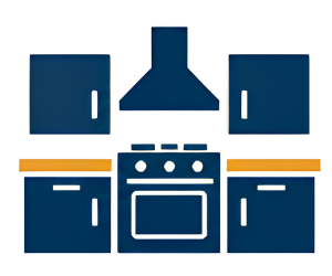 Illustration of a kitchen stove for kitchen remodeling