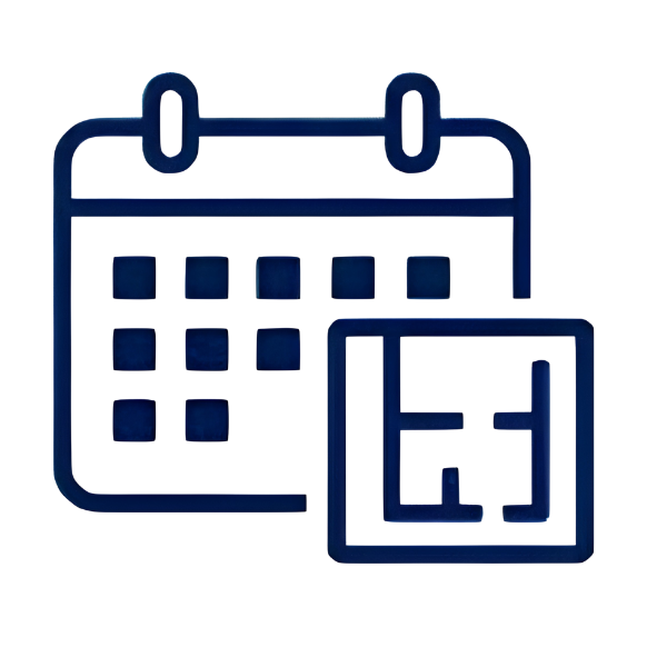 Calendar planning icon for organizing a remodeling project plan