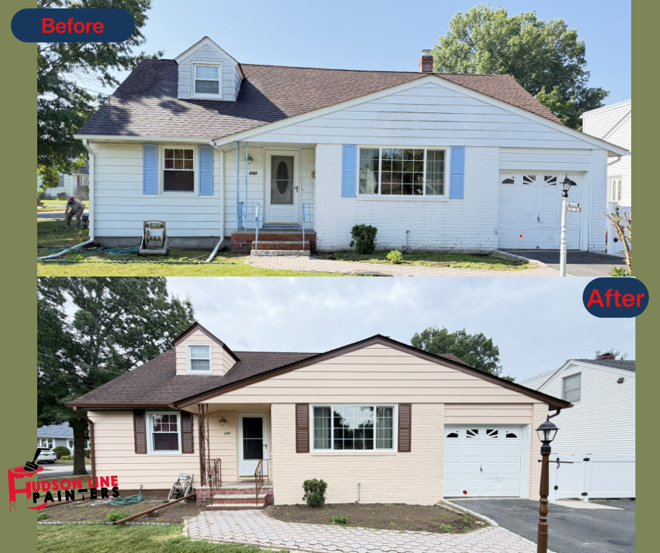 Teaneck home exterior before professional painting - dated appearance
