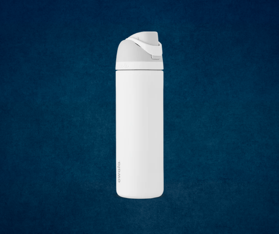 Sleek white water bottle