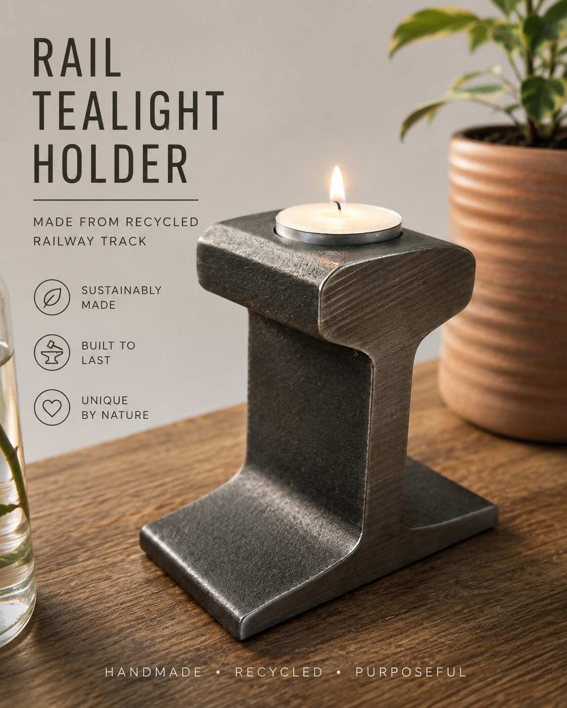Rail Tealight Holder