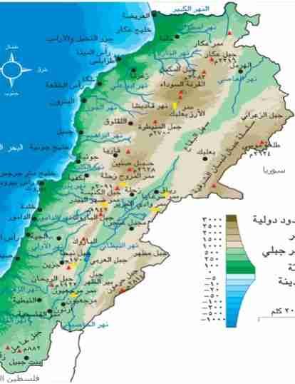 خريطة لبنان في العالم العربي