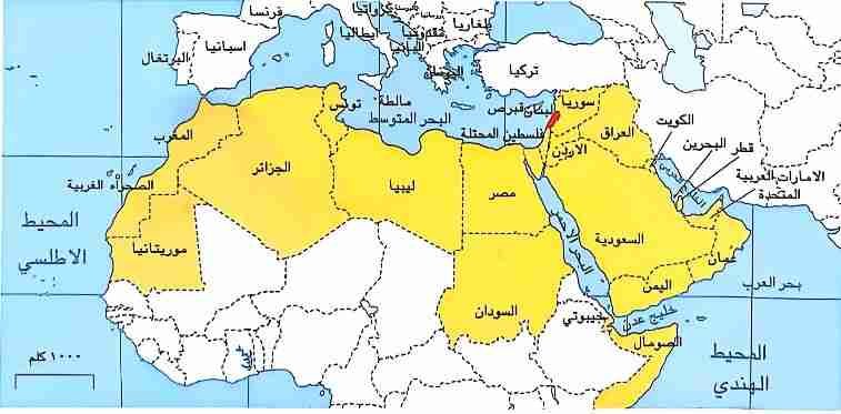 موقع لبنان في العالم العربي