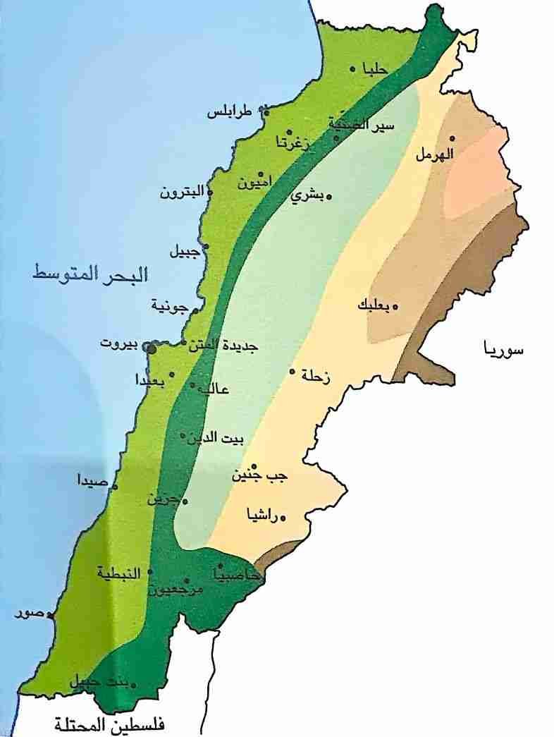خريطة لبنان