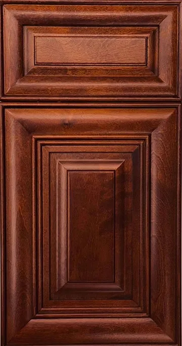 Dark Cherry hardwood ready-to-assemble cabinet door sample by HS Kitchens Studio