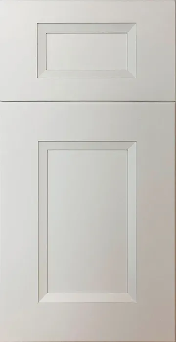 Pure White satin ready-to-assemble cabinet door sample by HS Kitchens Studio