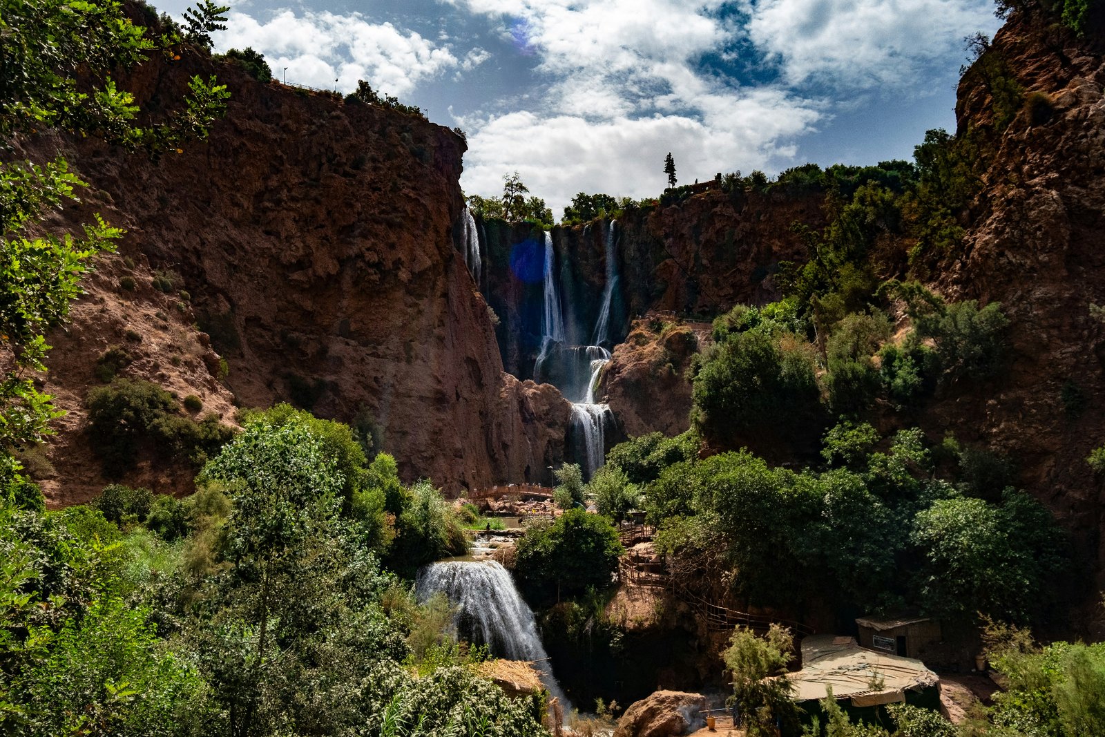 Hiker on a mountain trail in the High Atlas, Morocco