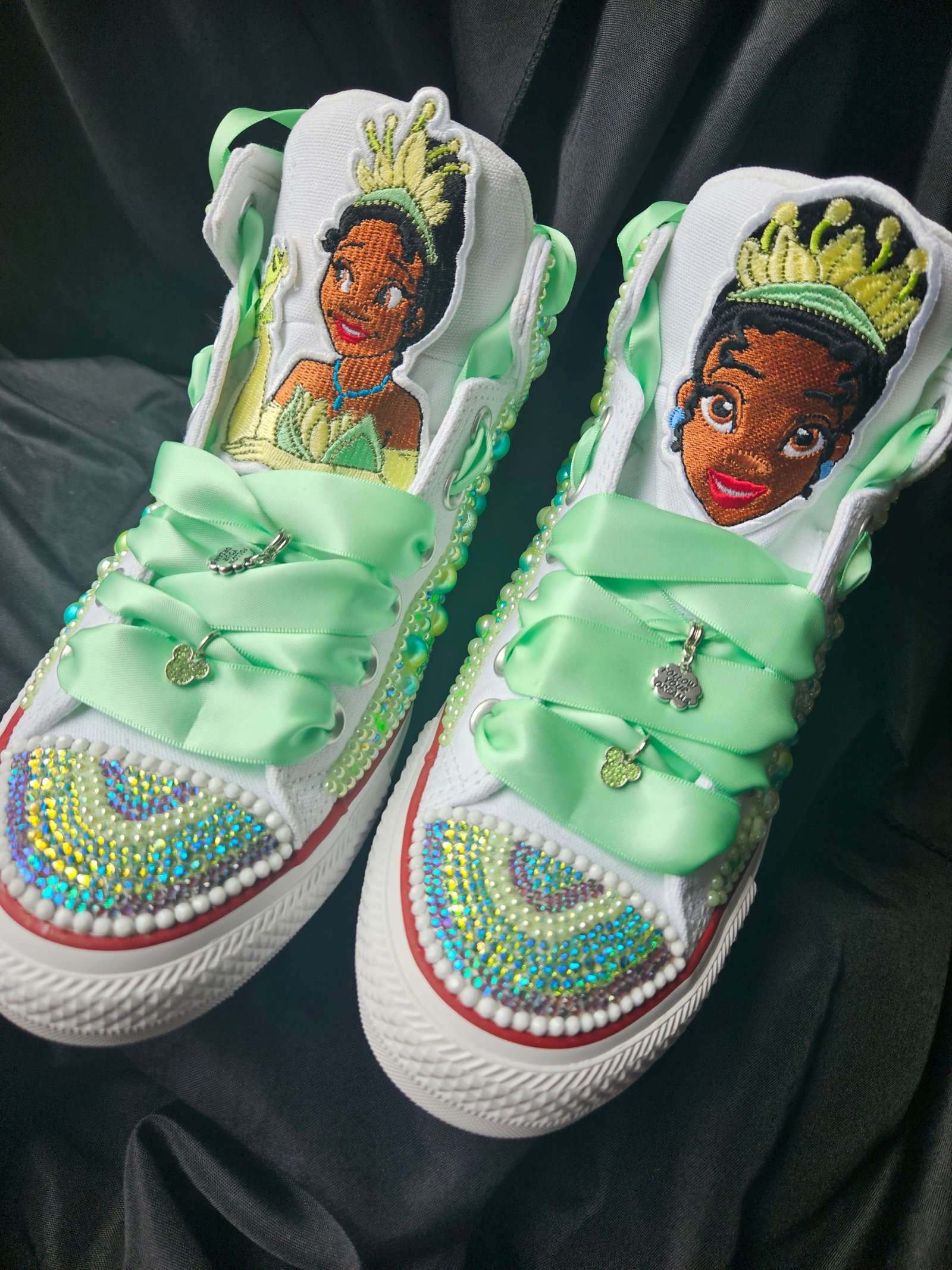 Custom high-quality glass stone bling sneakers by Joiful Expressions