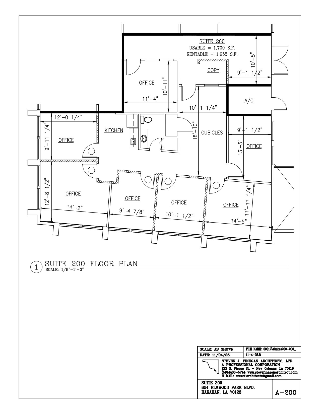 Suite 200 architectural floor plan layout
