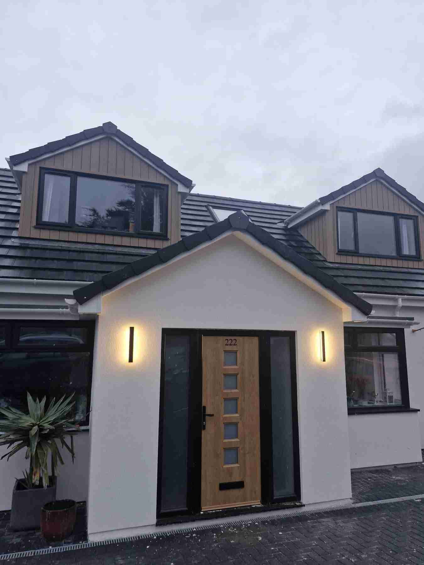 Modern porch lighting installation