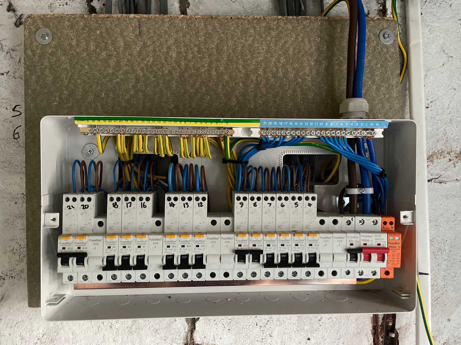 Outdated fuse board needing replacement