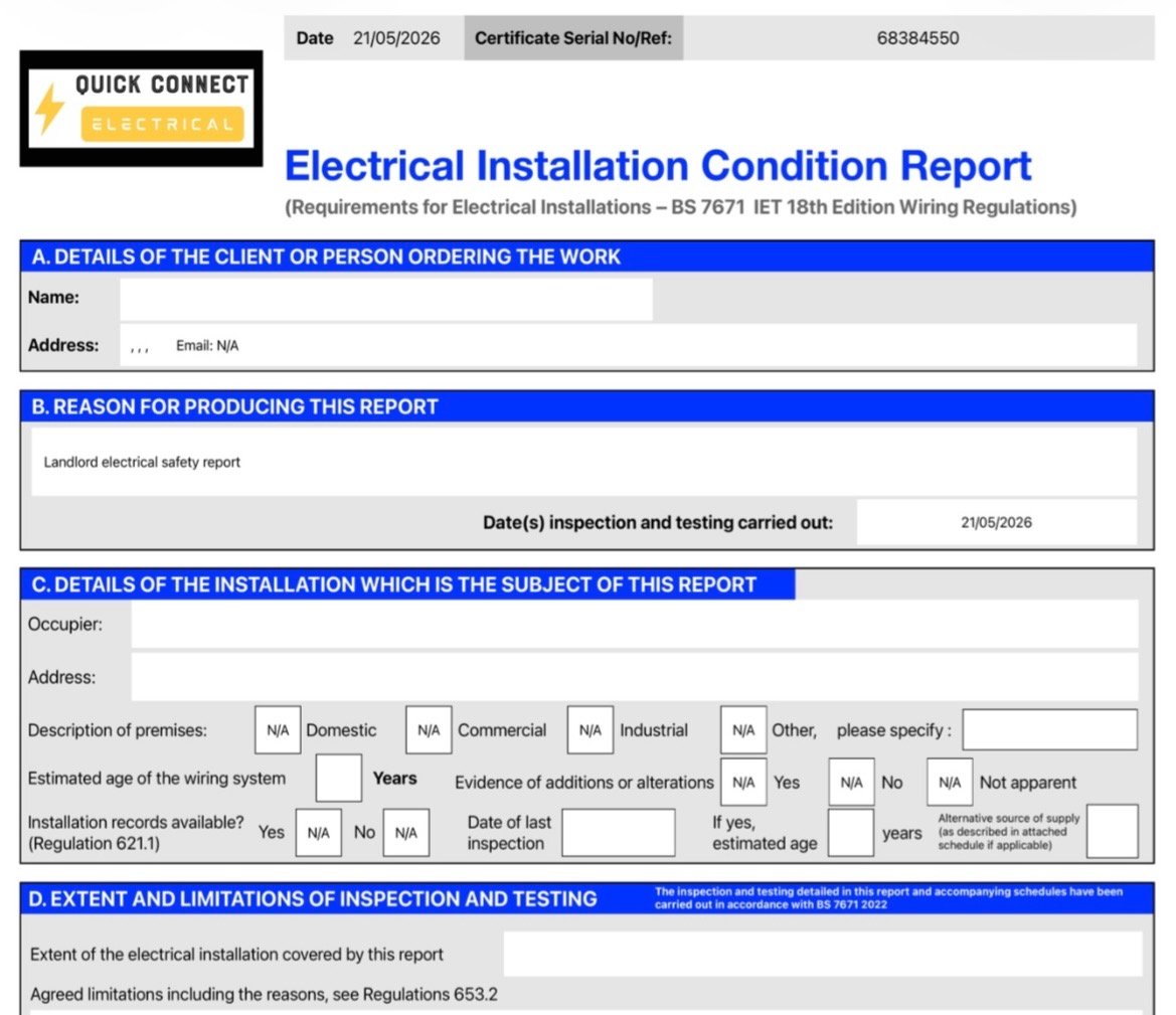 Electrician performing professional inspection and testing