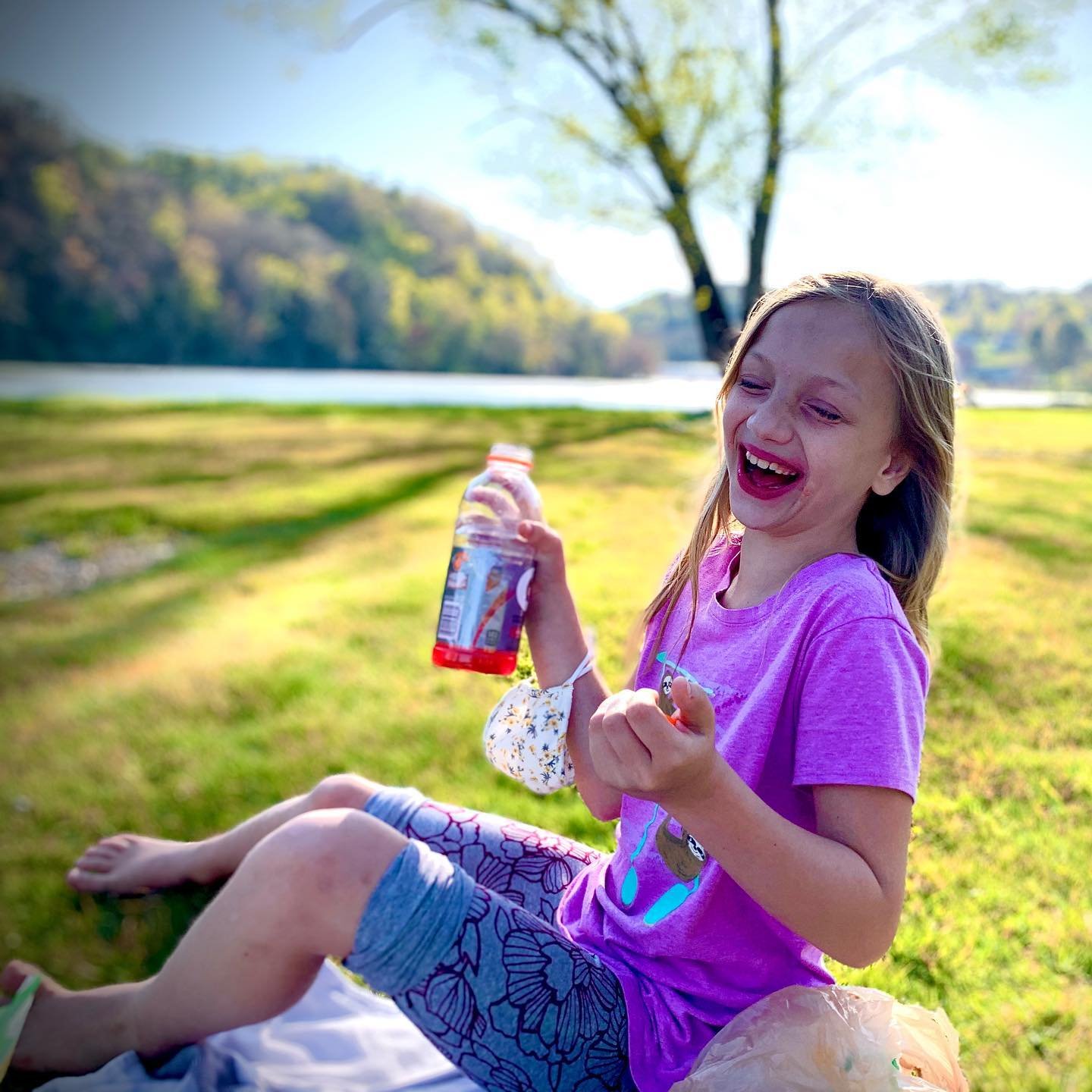 Family picnicking
