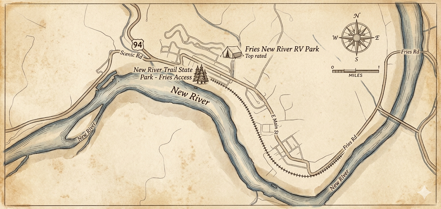 Vintage New River Trail State Park Map
